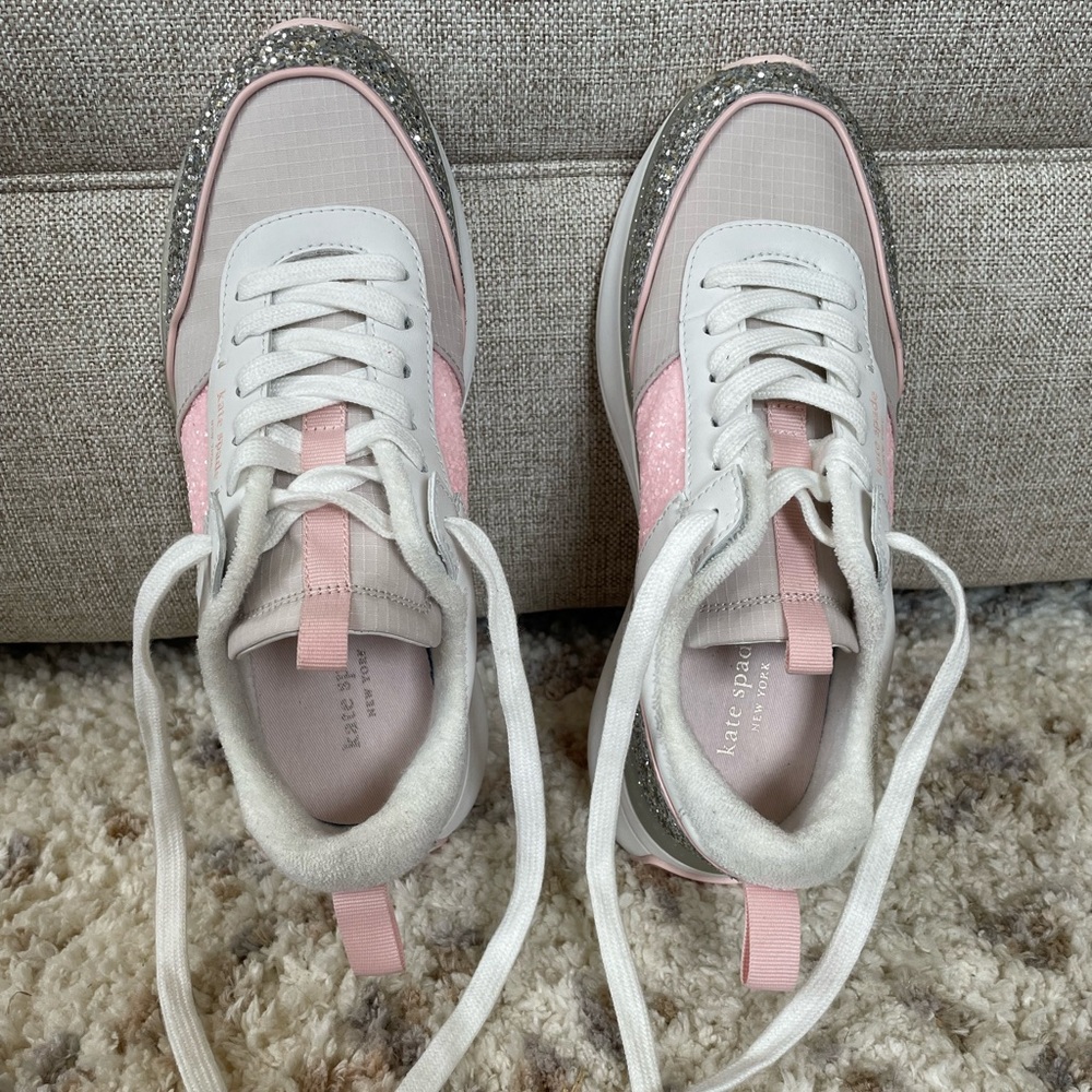 kate spade Leather Flash Runner Glitter Sneakers